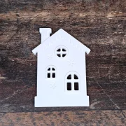 Aufsteller - Haus mit Schneeflocken