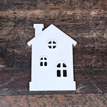 Aufsteller - Haus mit Schneeflocken