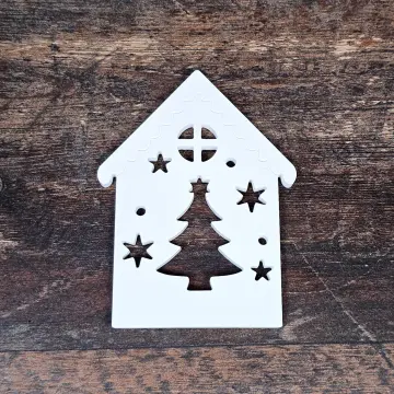 Aufsteller - Haus mit Weihnachtsbaum