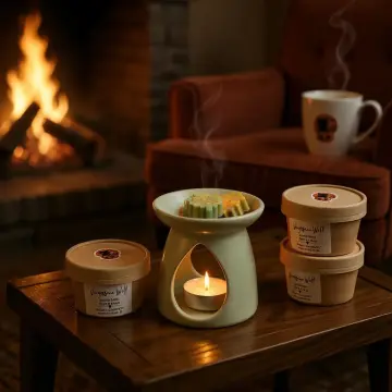 Duftlampe zartgrün und 2 Probierbecher Wachsmelts