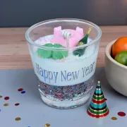 Kerzenglas "Funkelnder Neujahrsgruß"