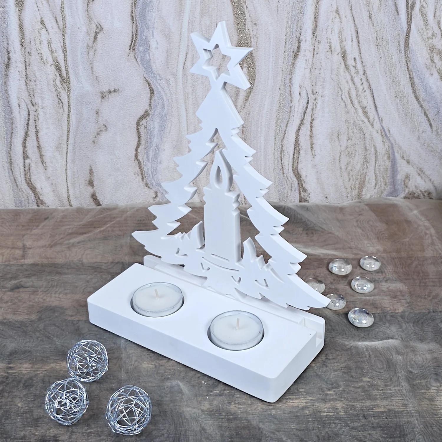 Aufsteller - Weihnachtsbaum mit Kerze