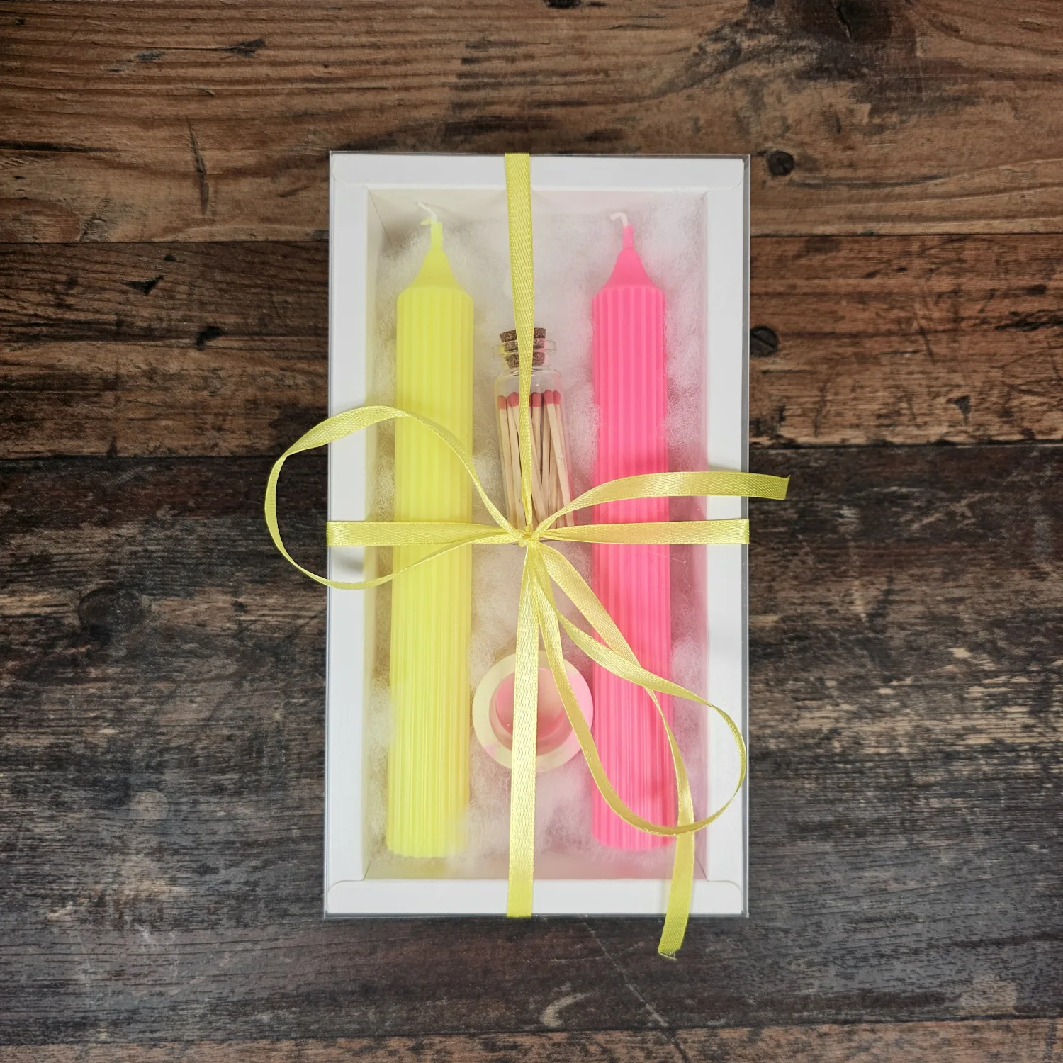 Geschenkset Kerzen und Kerzenhalter