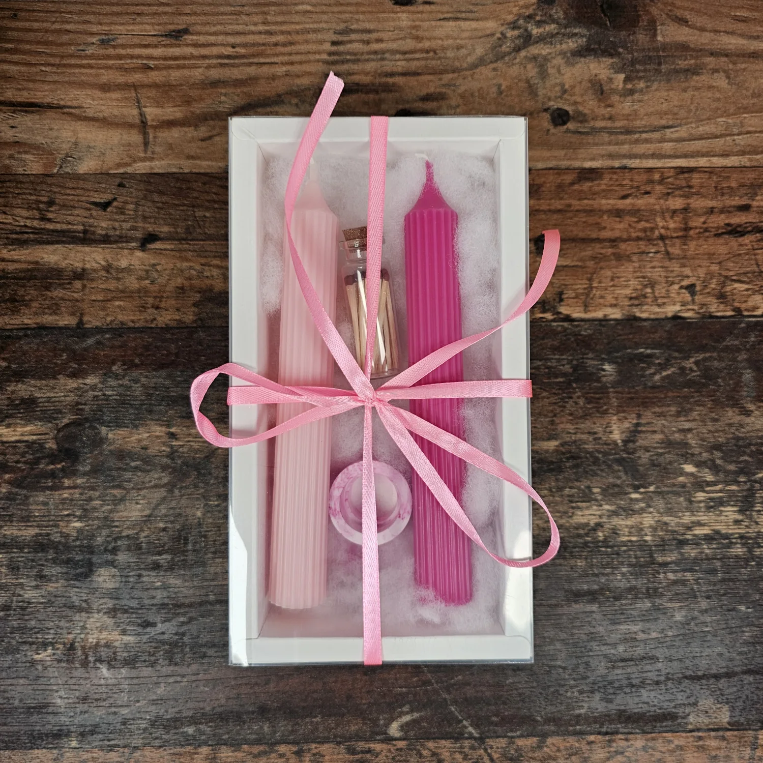 Geschenkset Kerzen und Kerzenhalter