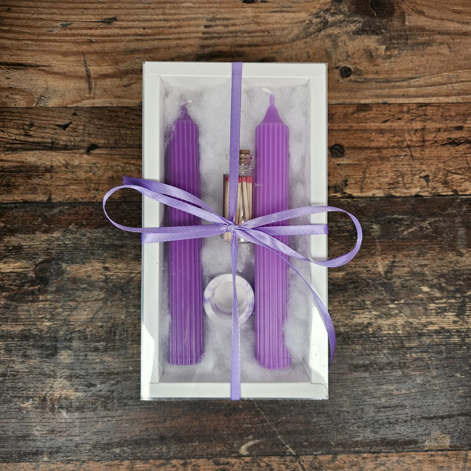 Geschenkset Kerzen und Kerzenhalter