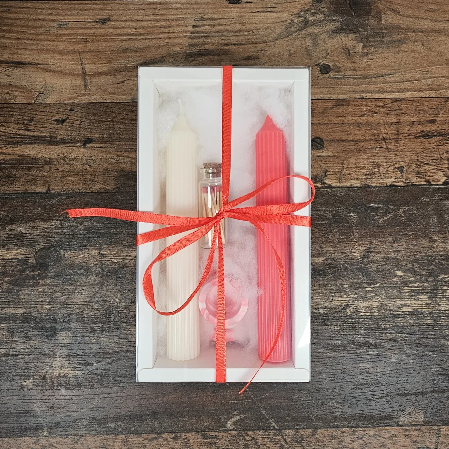 Geschenkset Kerzen und Kerzenhalter