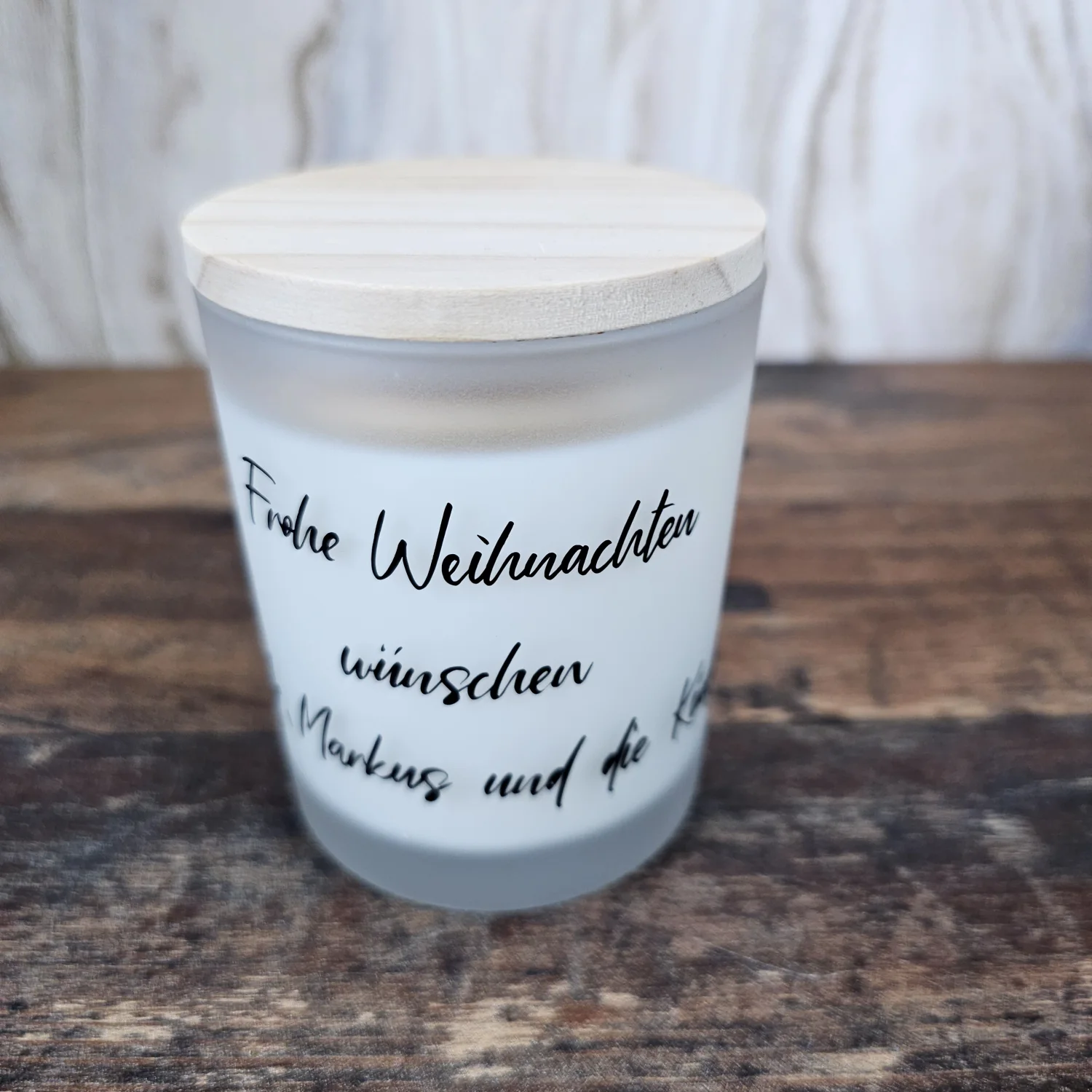 Kerzenglas mit Holzdeckel NEU