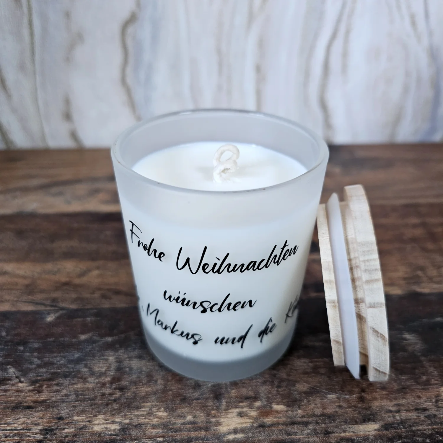 Kerzenglas mit Holzdeckel NEU