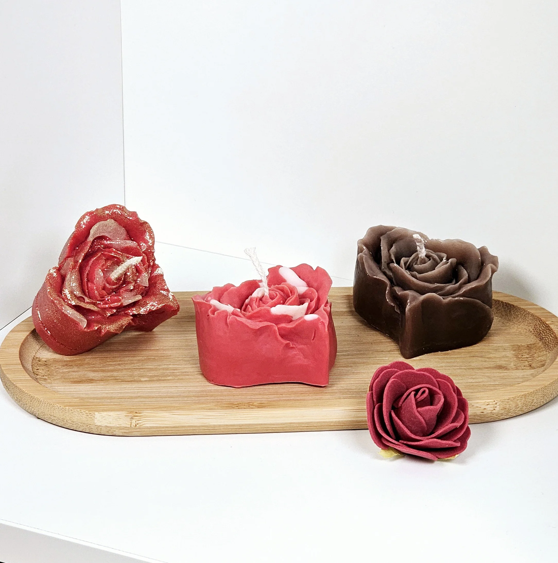 Set Herzrosen Kerzen