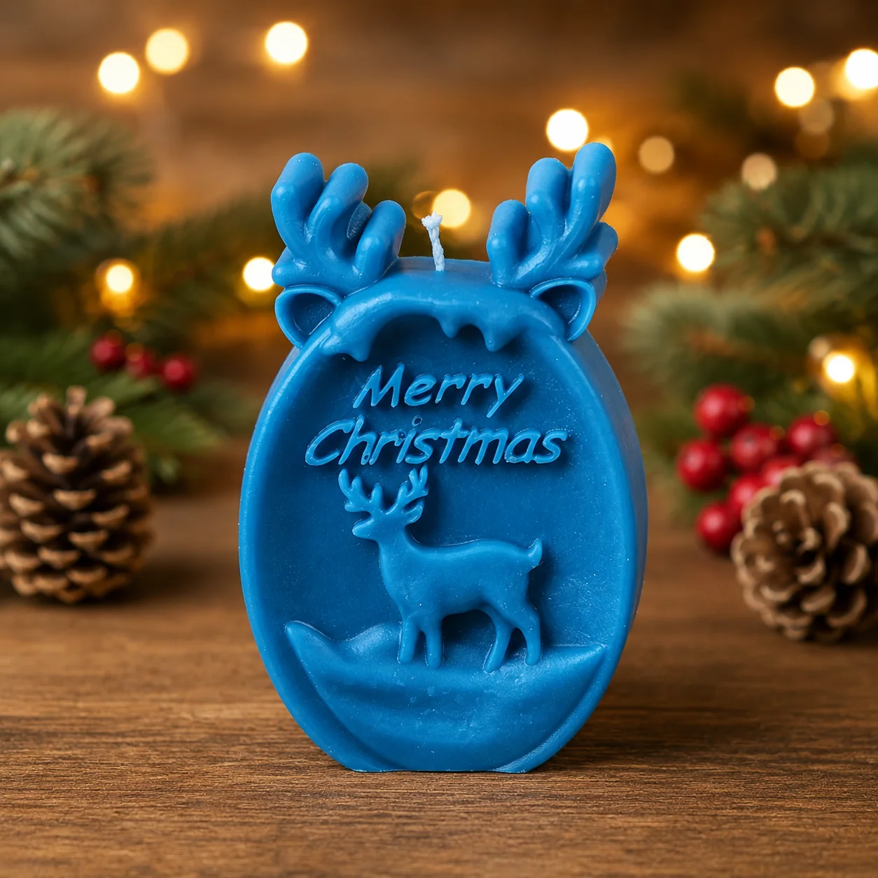 Weihnachtliche Hirschkerze